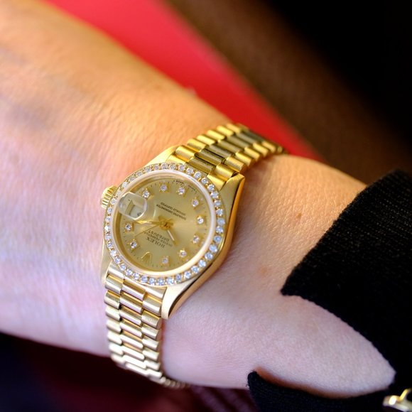 Rolex Datejust 18K Factory Diamond Dial 26mm Watch - Picture 7 of 8